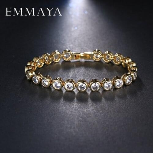 EMMAYA Top Quality Exquisite Round Cz Bracelet Rose Gold-Color Bracelet Austrian Crystals Jewelry Big Discount