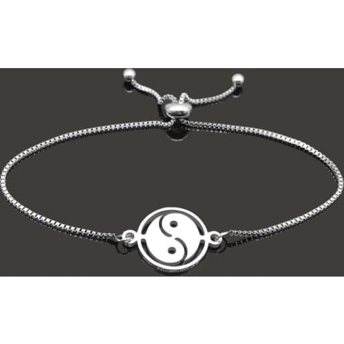 YinYang TaiJi Stainless Steel Charm Bracelets For Women Girls Fashion Lucky Gift Bracelet Jewelry