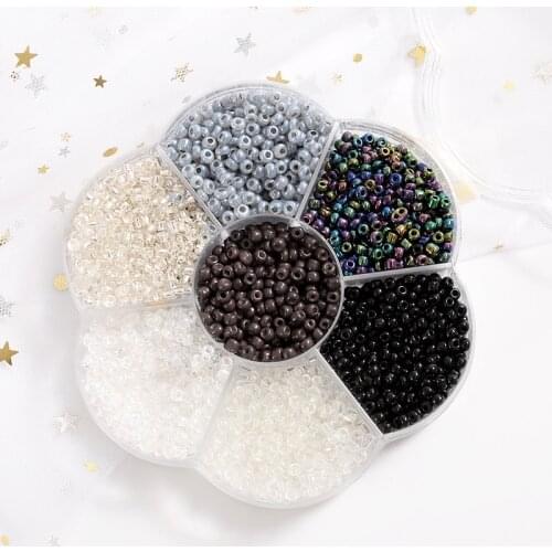 3600Pcs 3mm Czech Gradient Black White Color Glass Seed Beads Round Crystal Loose Beads For DIY Bracelet Jewelry Accessories