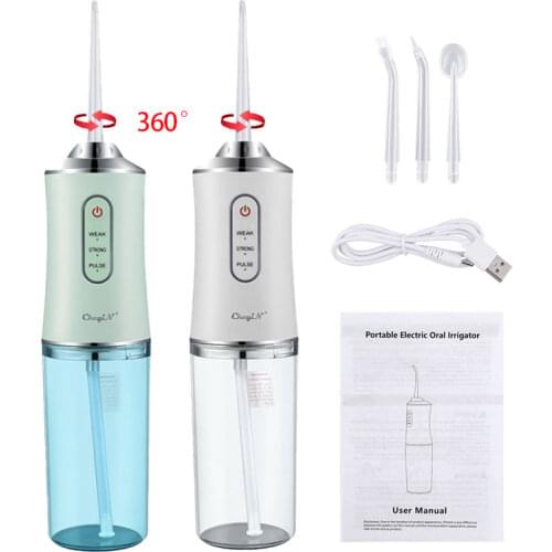 CkeyiN Oral Irrigator USB Rechargeable Water Flosser Portable Dental Water Jet 240ML Water Tank Waterproof Teeth Cleaner 3 Speed