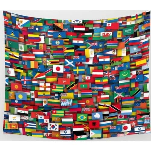 Flags of All Countries of the World Tapestry Wall Hanging Tapestries Dorm Wall Art Home Decor Traveling Camping Blanket Yoga Mat