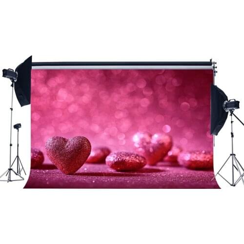 Valentines Day Backdrop Sweet Hearts Bokeh Halos Glitter Sequins Romantic Wedding Decoration Wallpaper Photography Background