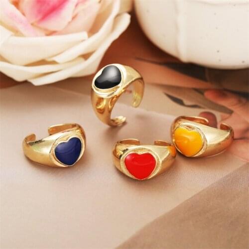 Han Zhishang fashion red alloy ring with multi color texture ring for men and women