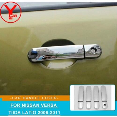 ABS Chrome Door Handle Catch Cover Molding Trim Exterior Styling Accessories For Nissan Versa Tiida Latio Trazo Sedan 2006-2011