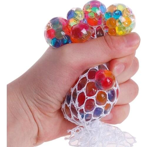 Stress Relief Squeeze Grape Balls Relieve Pressure Balls Hand Fidget Toy Rainbow Novetly Squeeze Ball Mesh Squishy Balls