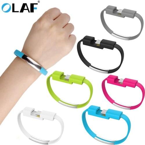 Olaf Micro USB Cable Bracelet Type C Charger Data Charging Cable Sync Cord For iPhone xs max xr 6s 7 Android Type-C Phone cable