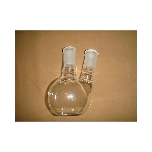 250ML Two Neck Plat Bottom Flask, Heavy Wall,24/40 Joint,lab Glassware Flask