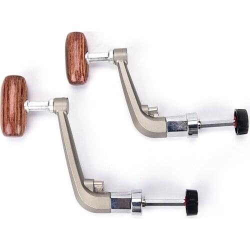 Metal Spinning Fishing Reel Handle Folding Rocking Arm Wheel Wooden Knob Fishing Tackle Accessories