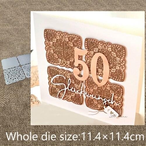 XLDesign Craft Metal Cutting Dies stencil mold 4pcs lace frame decoration scrapbook Album Paper Card Craft Embossing die cuts