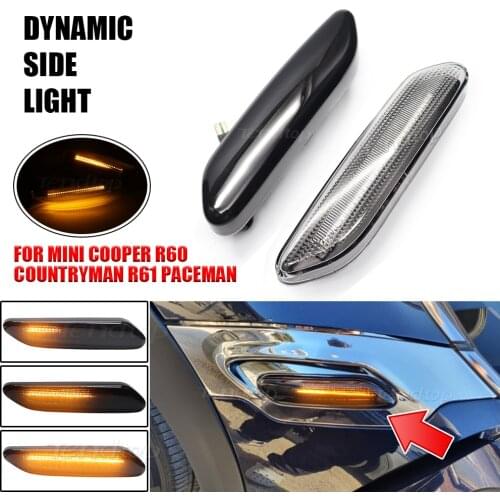 For Mini Cooper R60 Countryman R61 Paceman Dynamic Blinkers Sequential Flashing Light Turn Signal Side Marker Lamp Car Styling