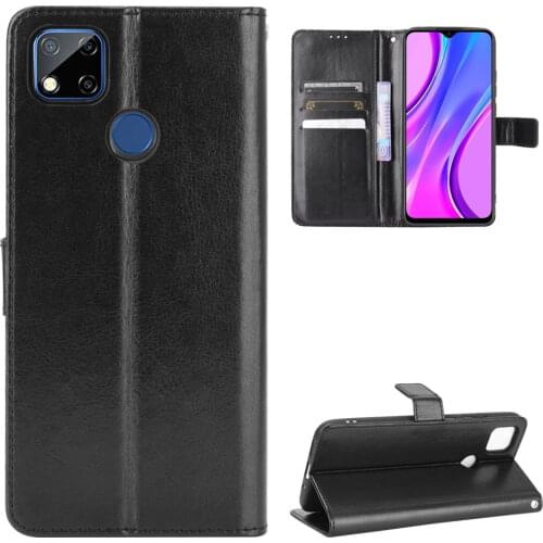 Fashion Wallet PU Leather Case Cover For Xiaomi Redmi 9C/Redmi 9C NFC Flip Protective Phone Back Shell With Card Holders