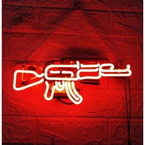 Guns Neon Light Custom Handmade Neon Wall Signs for Room Decor Home Pub Hotel Game Room Window Aesthetic Room Decor Neon Light