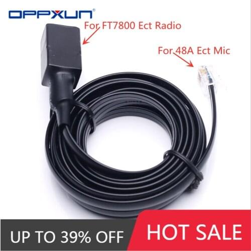OPPXUN 3m/9.8ft 6-Pin Removable Separation Hand Microphone Extension Cords for Yaesu Radio FT7800, FT7900, FT8800, FT8900