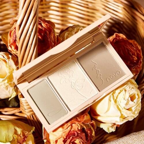 Face Contour Palette Shading Powder Makeup 3 Colors Long Lasting Soft Touch Highlights Nose Shadow Face Bronzer Cosmetics