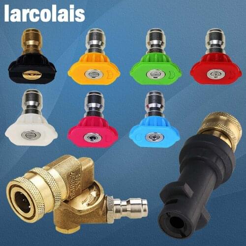 Pressure Washer Gun Adapter for Karcher K Series to 1/4'' Quick Connect Fitting with Power Washer Spray Nozzle Tips