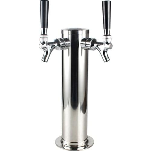 Two Taps Beer Tower Stainless Steel Material Two Faucets Beer Tower For Bar Homebrew Dispenser