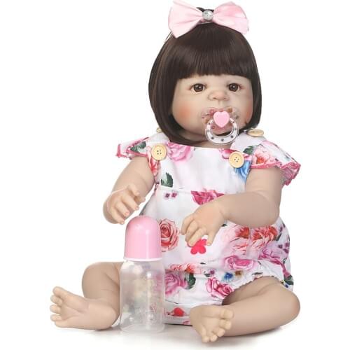Baby girl born 22" NPK full silicone reborn dolls for child gift princess toddler babies xmas gift bebe alive bonecas
