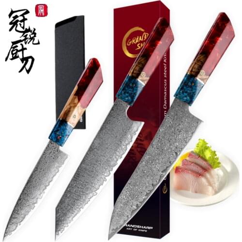Grandsharp Chefs Knife 67 Layers vg10 Japanese Damascus Kitchen Knife Kitchen Stainless Steel Tools Gyuto Utility Kiritsuke