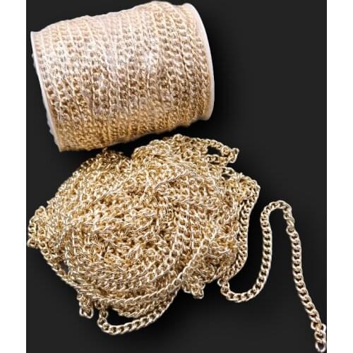 Gold Plated Environmentally Friendly Aluminum Alloy Cuban Chain DIY Necklace Bracelet Handmade Material For Jewelry Making A2329