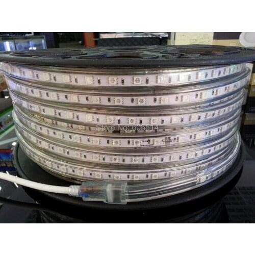 [Seven Neon]free shipping 10MM FPBC 220V 60leds/meter 50M RGB light 5050 smd led strip light