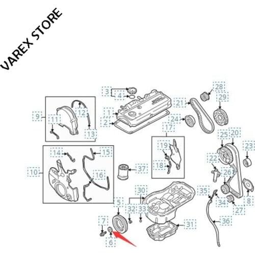 Crankshaft pulley washer for Mitsubish i Outlander 2.4L 2003 OEM: MD377400