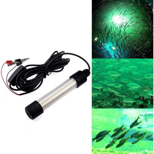 Waterproof LED Underwater Light Lamp AC/DC 12V 1200LM For Submersible Night Fishing Boat Outdoor Lighting Green Lights Lamps
