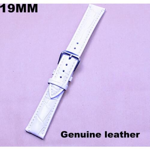 1PCS High quality 19MM genuine leather Watch band watch strap watch belt white color -130601103