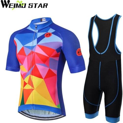 WEIMOSTAR Mens Summer Short Sleeve Ropa Ciclismo Cycling Jersey Sets MTB Bike Bicycle Ridding Clothing Shirt Bib Shorts Suit