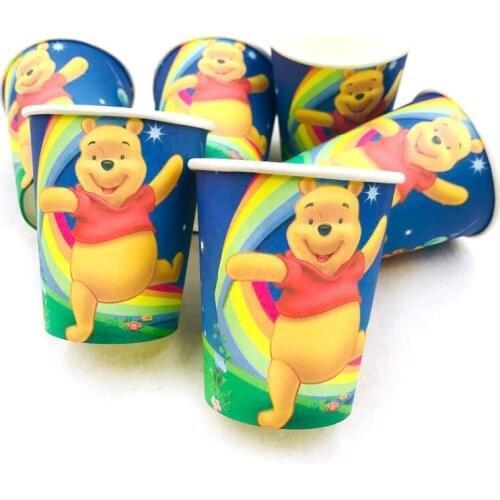10 Kids Winnie Bear Cup Happy Birthday Party Supplies Festival Decoration Event Party Favor Gender Reveal Decor