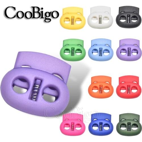 12pcs Mixed Colorful 5mm Hole Plastic Stopper Cord Lock Bean Toggle Clip Apparel Shoelace Sportswear Cord Lanyard Accessories