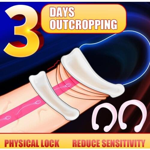 2PCS C-type foreskin obstructive ring male penis ring delayed ejaculation cock ring penis erection foreskin correction sex toy