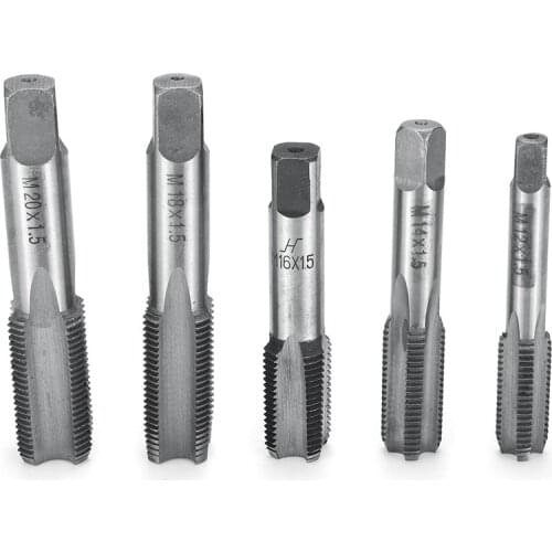 2X M12 M14 M16 M18 M20 1.5mm Pitch HSS Right Hand Straight Fine Thread Tap Metric Plug Hand Tap Tools For Mold Machining