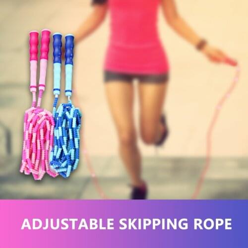 2pcs Skipping Rope Soft Beaded Non-tangled Section Length Adjustable Skipping Rope Non-slip Grip To Keep Fit Skipping Rope