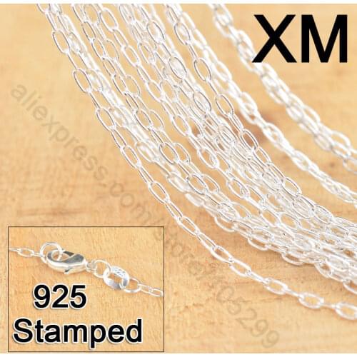 30Pcs Lot 18" 925 Sterling Silver Jewelry Link Necklace Chains With Lobster Clasps For Pendant Factory Price