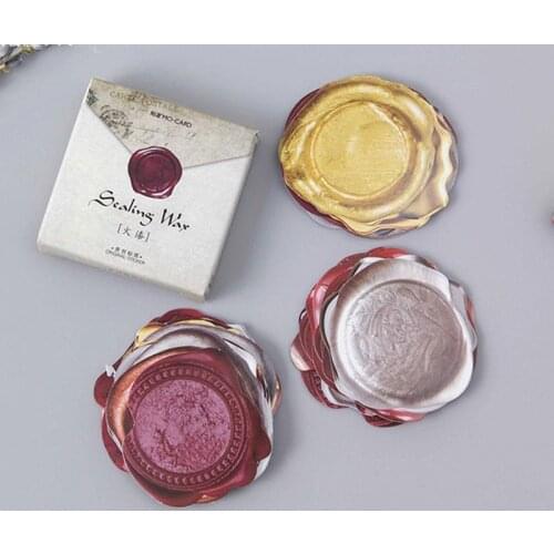 45Pcs/Box Retro Sealing Wax Seal Sticker Vintage Paper Decorative Sticker Label DIY Scrapbooking Diary
