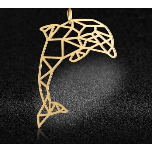 5pcs/lot 100% Stainless Steel Large Whale Tail Dolphin DIY Connector Charm Pendants Wholesale Pendant for Necklace Never Tarnish
