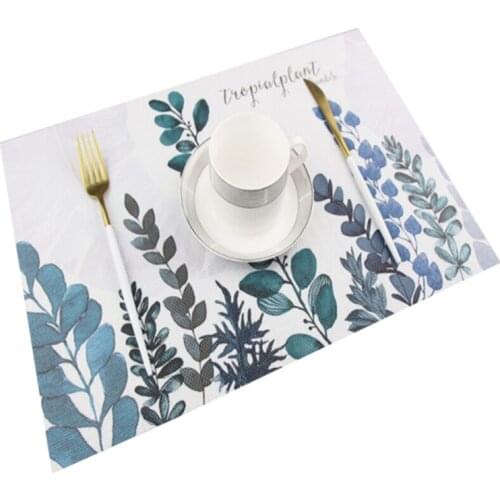 5 Styles Place Mat For Dining Tableware Pad Green Plants Cactus PVC Table Mat Placemats Pads Bowl Coaster Kitchen Accessories