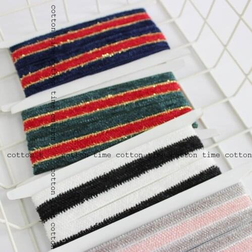 5yards/lot Tweed Web Garment Accessories Golden Stripes Pants side ribbon striped ribbon knitted band Sewing accessory
