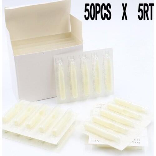 50Pcs 5RT Grips Tattoo Machines Tattoo Plastic Tips Nozzles for Permanent Tattoo Makeup Needles Supply Tattoo Tips Disposable