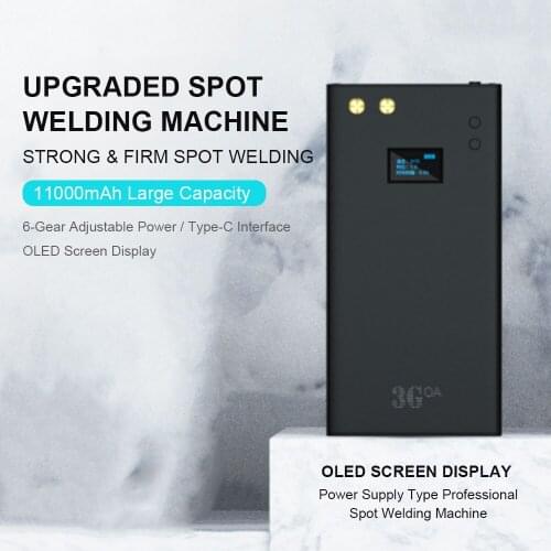 6-Gear Adjustable Mini Spot Welding Machine 11000mAh Charging Device Welding Machine with Type-C Interface OLED Screen