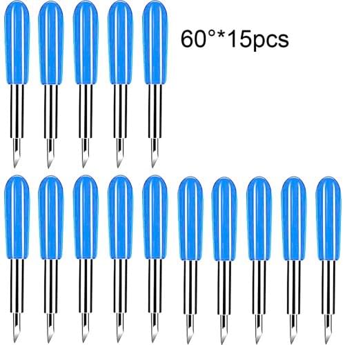 60 Degree 15pcs Plotter Blade Vinyl Cutter Offset Replacement Knife for Cricut Roland Milling Cutter Engraving Hand Tool