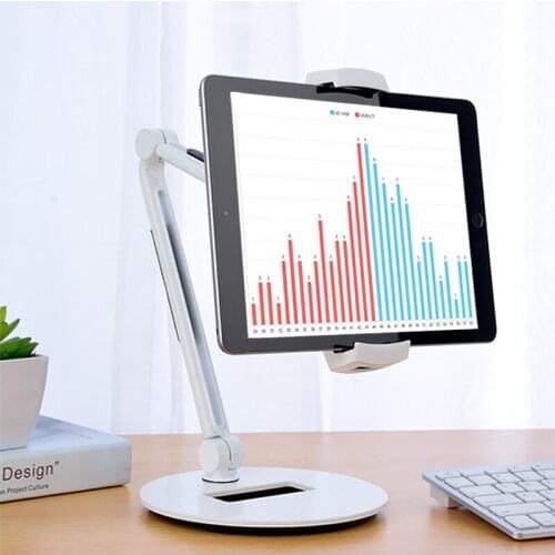 Aluminum Desktop Tablet Stand Adjustable Mobile Phone Stand Rotation Long Arm Bracket for iPad Air Mini Pro 4-13'' Stand Holder