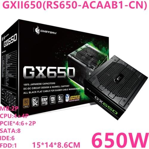 New PSU For Cooler Master Brand GX650 ATX 80plus Bronze Silent Game Power Supply 650W Power Supply GXII650(RS650-ACAAB1-CN)