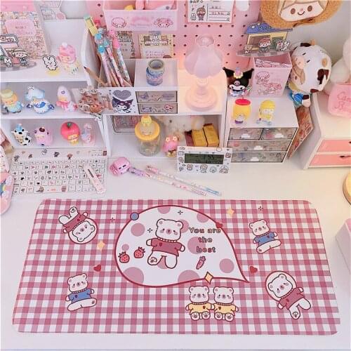 Large Japanese Cute Mouse Pad Waterproof Desktop Oil-proof Non-slip Desk Mat Kawaii Gaming Accessories Students Writing Pad