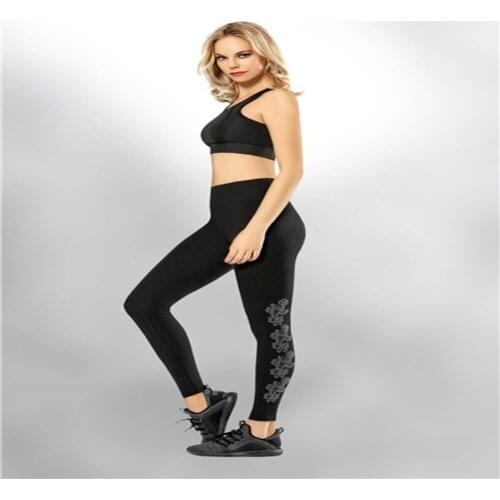 COMBED ELASTAN BRIGHT BEADS EMBROIDERED LONG TIGHTS 93% Cotton 7% Elastane