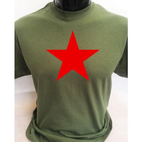 Red Star Soviet Communist Political Retro T-Shirt Mens Clothing Mens T Shirt Men Fashion Tshirts Casual Cotton Tees