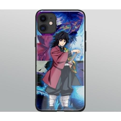 Giyuu tomioka anime Tempered Glass Soft Silicone For iPhone SE 6s 7 8 Plus X XR XS 11 Pro Max Phone Case Cover Shell