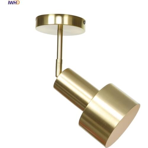 IWHD Plating Golden LED Ceiling Lights Fixtures Adjustable Up Down 4W Porch Aisle Nordic Modern Ceiling Lamps Lamparas De Techo