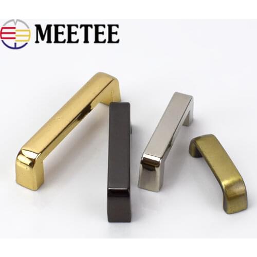 Meetee 5Pcs 20-38mm Metal Bag Buckles Arch Bridge with Screw Connector Hanger for Bags Belts Strap DIY Leather Crafts H5-2