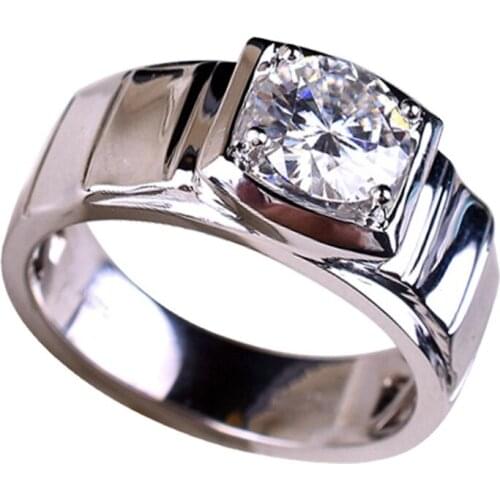 Three-dimensional British Mens Rings 925 Sterling Silver Luxury Exquisite Elegant Wedding Party Engagement Platinum Jewelry